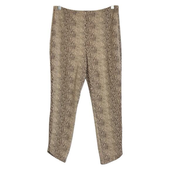 Edgy Snake Print Mob Wife Pants L Crop Legging Slinky Knit Pull-On Tummy-Shaping - Picture 4 of 16